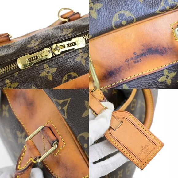 LOUIS VUITTON LV Logo Deauville Hand Bag Monogram Leather Brown - Picture 9 of 16